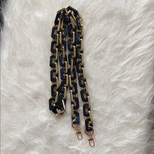 New Navy and Gold Acrylic Crossbody Chunky Chain Bag Strap Replacement